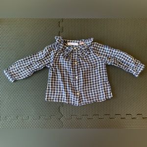 Zara baby girl shirt with ruffle collar - 18-24M